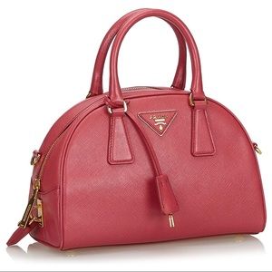 FINAL PRICE SALE!!!  PRADA Saffiano Red Pink Leather Satchel Hand Shoulder Bag